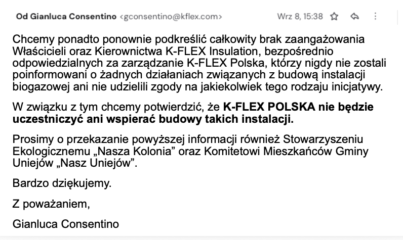 Tłumaczenie maila od firmy Kflex